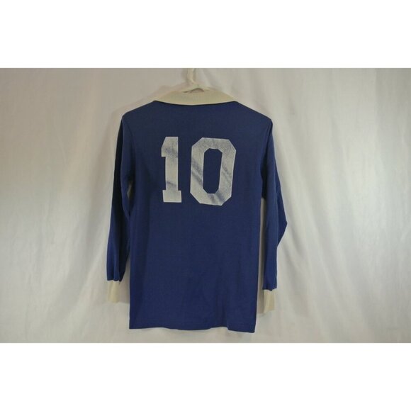 Adidas BC Games VTG Shirt Rugby Soccer Jersey #10 Blue & White Size 34/36 - Picture 6 of 8